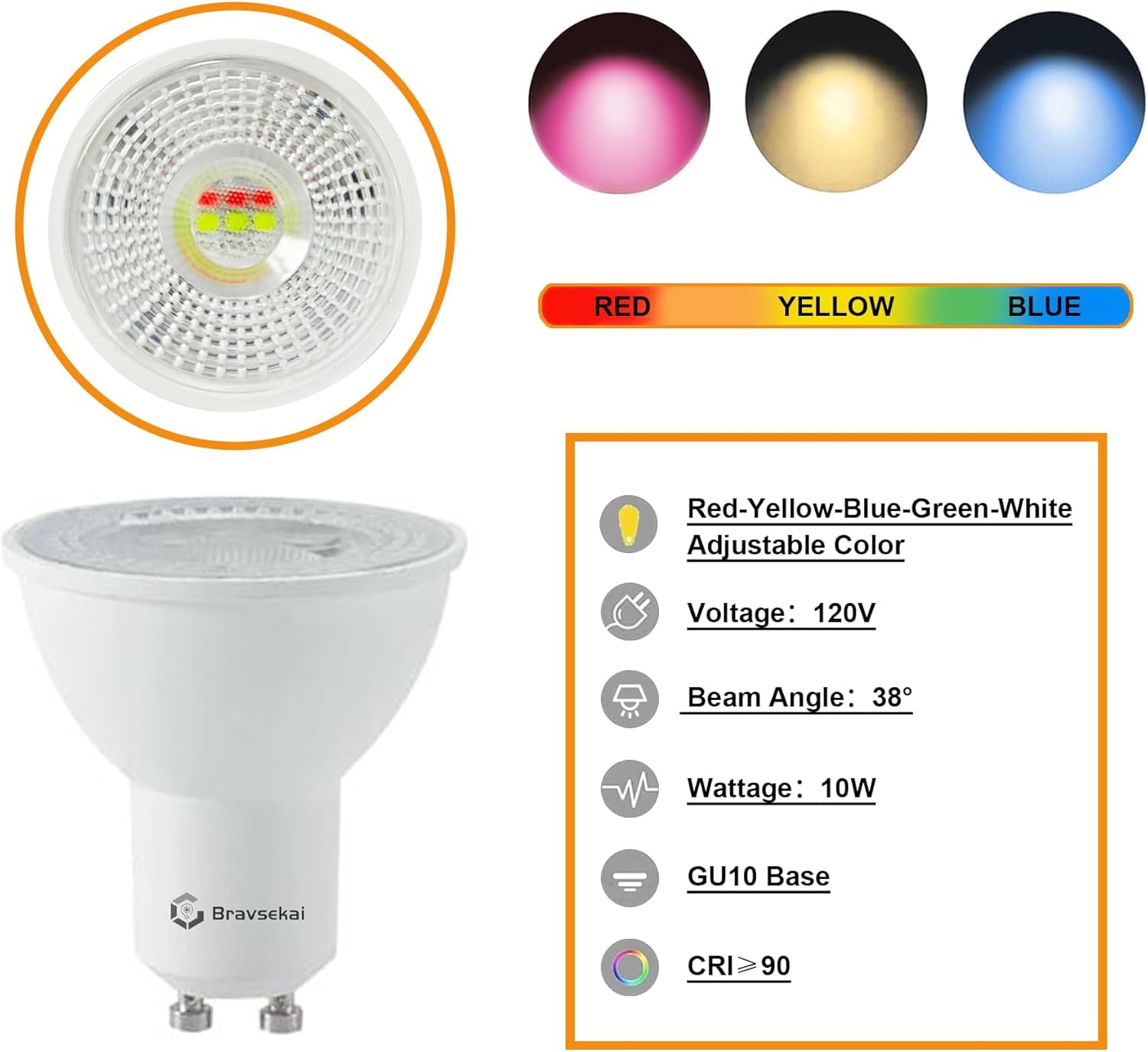 GU10 RGB Track Lighting Heads, 12PCS GU10 LED Track Lights with 16 Color-Changing Bulbs and IR Remote, RGB Ambiance Lights for Parties, Living Room, Nightclubs, Bars