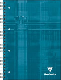 Clairefontaine 8211C - Packung mit 5 Heften Bind'O Block mit Spiralbindung DIN A4+ 22,5x29,7 cm, 80 Blatt, französische Lineatur, 90 g, farbig sortiert, 1 Pack
