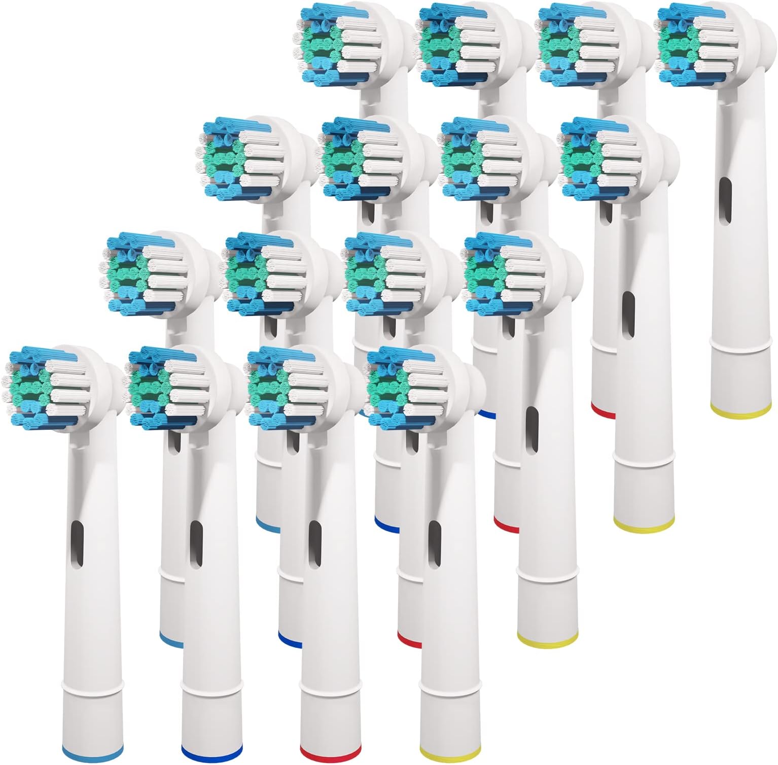 genkent16 Pcs Replacement Toothbrush Heads Compatible with Oral B Braun Cross Clean, Professional Electric Brush Heads Refills for Oral-B Action Pro 500/750/1000/1500/3000/3757/5000/7000/7500/8000ClimatePartner certified