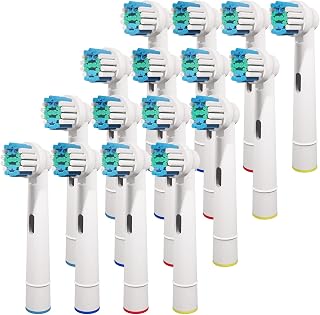 16 Pcs Replacement Toothbrush Heads Compatible with Oral B Braun Cross Clean, Professional Electric Toothbrush Brush Heads Refills for Oral-B Action Pro 500/750/1000/1500/3000/3757/5000/7000/7500/8000