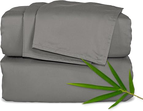 Pure Bamboo King Sheets, Genuine 100% Organic Viscose Derived from Bamboo Bed Sheet Set, Luxuriously Soft & Cooling, Double Stitching, 2 Year Quality Promise (King, Almond)