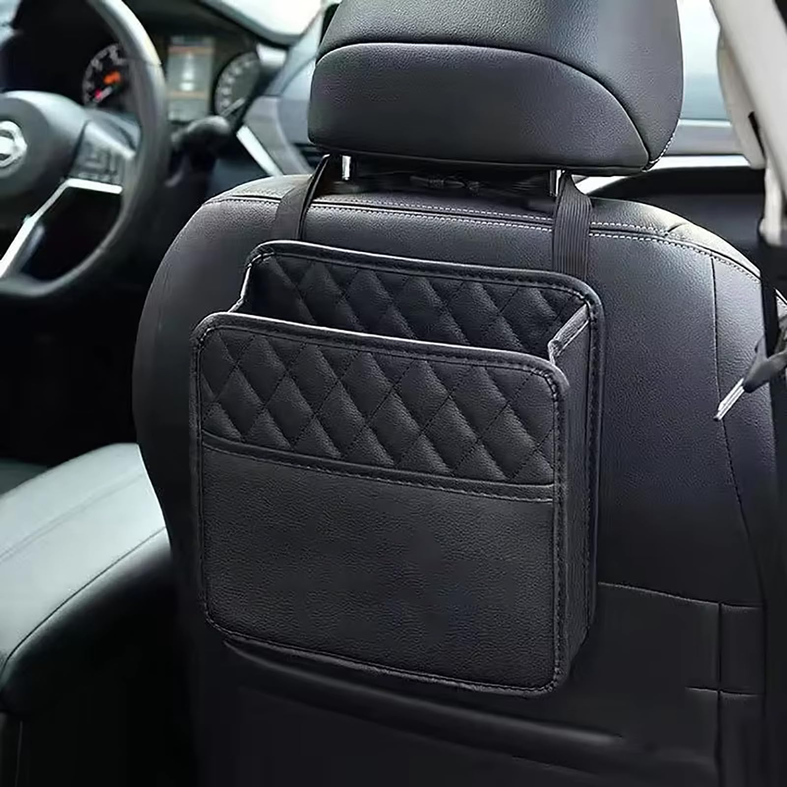 Środkowa skórzana torba do przechowywania fotelika samochodowego, torba do przechowywania i przechowywania samochodu, kompatybilna z Dodge RAM Challenger JCUV Caliber Avenger
