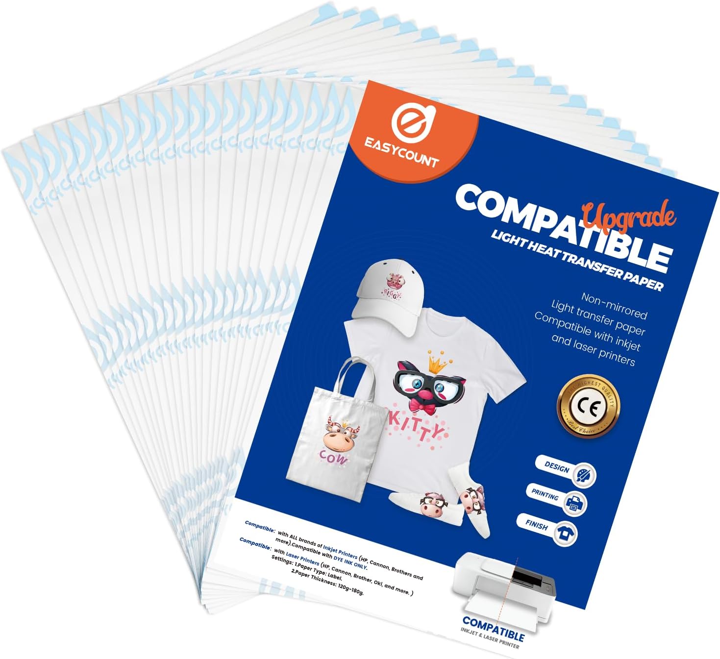 Heat Transfer Paper for Light T Shirts 20 Sheets (8.5x11