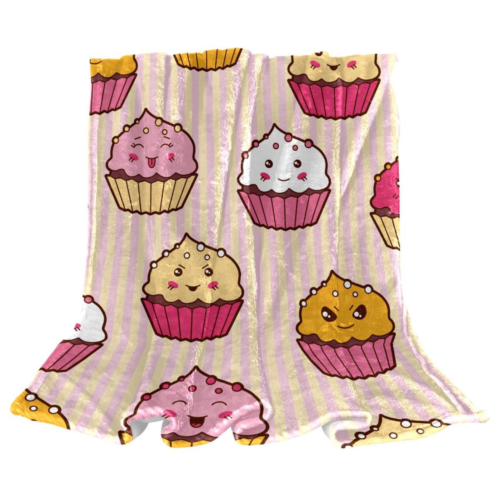 Couverture polaire gâteau mignon plaid chaud et doux lit canapé 150x100cm