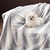 Vista 3 de Cozy Bliss Luxury Faux Fur Throw Blanket Deer Print, Non Shedding Reversible Sherpa Blankets Super Soft Fuzzy Thick Warm Throws Home Decor for Grey