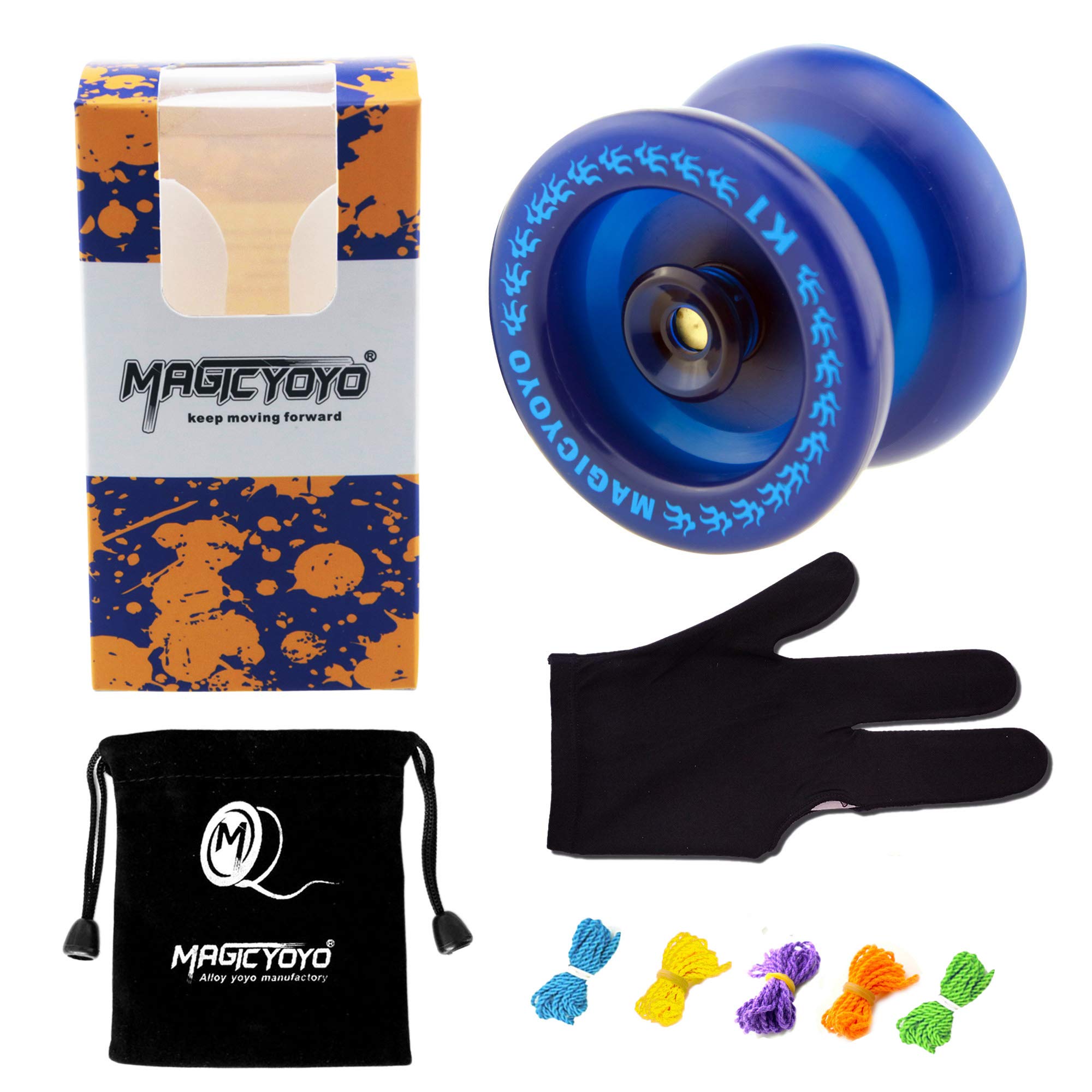 Yo-yo MAGICYOYO K1-Plus Bleu, Set Avec Sac, 5 Cordes Et Gant, Débutant