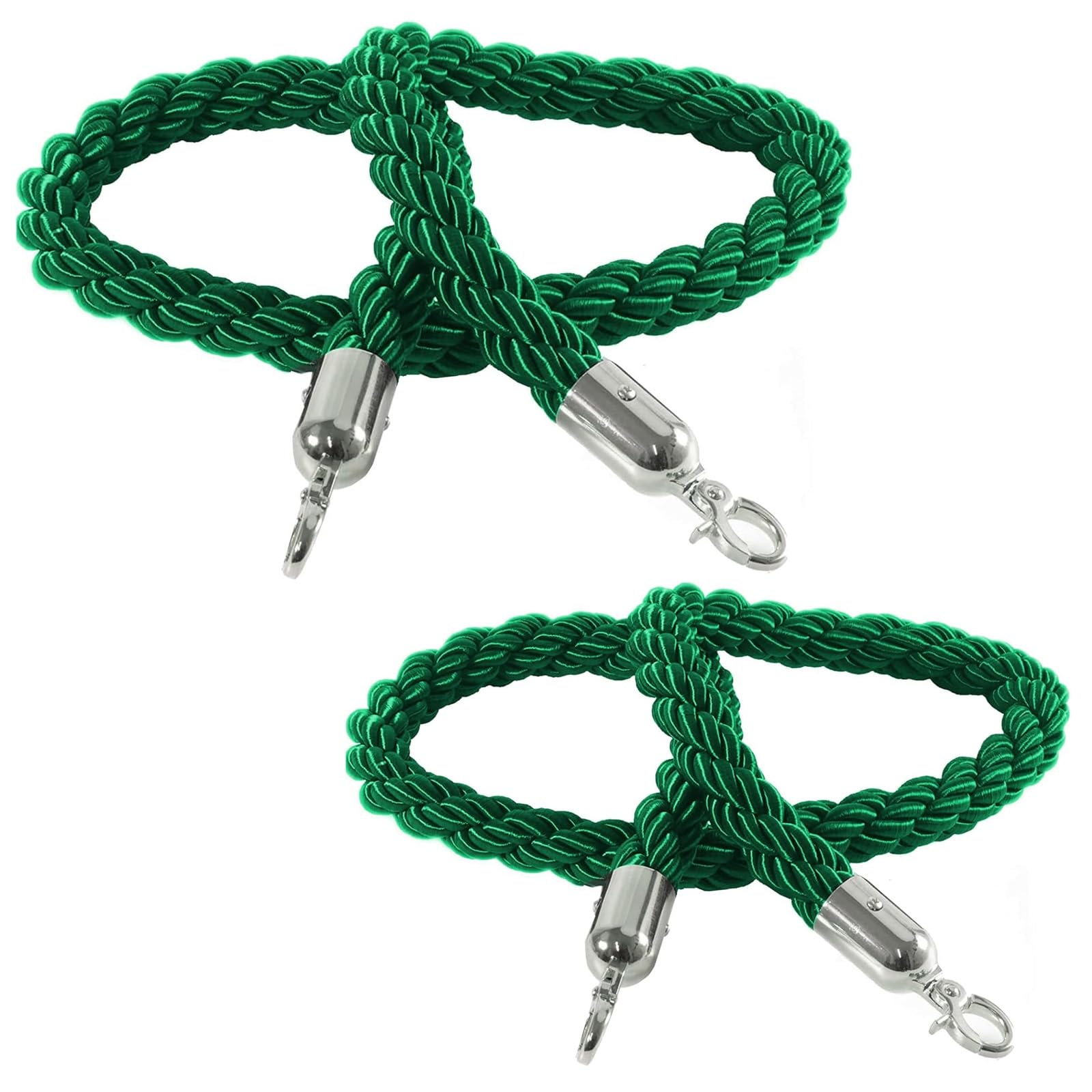 CAIFEXUE Queue Barrier Ropes for Crowd Control,Stanchion Hemp Rope Barriers Queue Line Rope for Stanchion Posts Queue Pole,Rope Safety Barrier 1/1.5/2/2.5/3.0M/Green/1M
