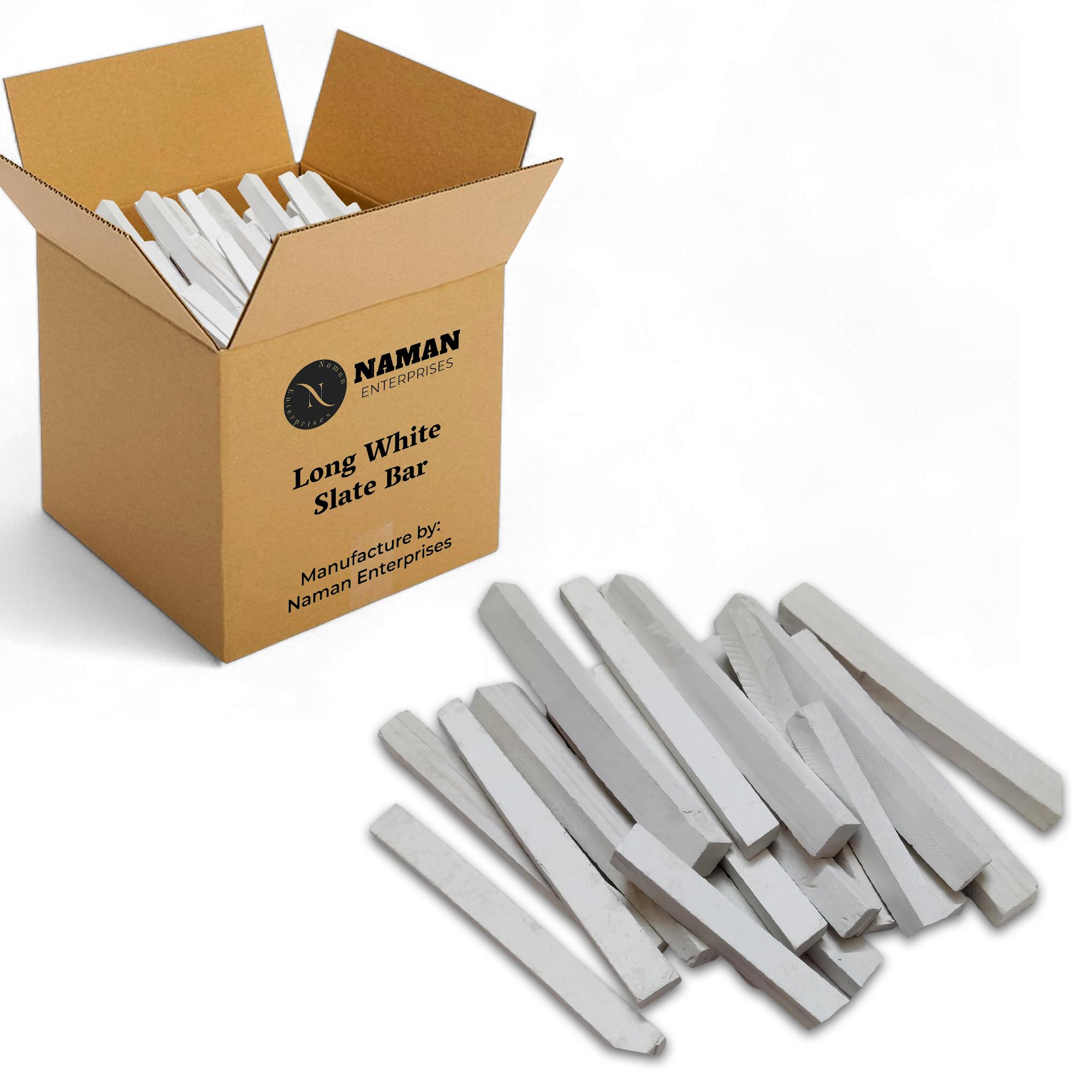 Slate long bar box of 1KG white long slate pencil bars