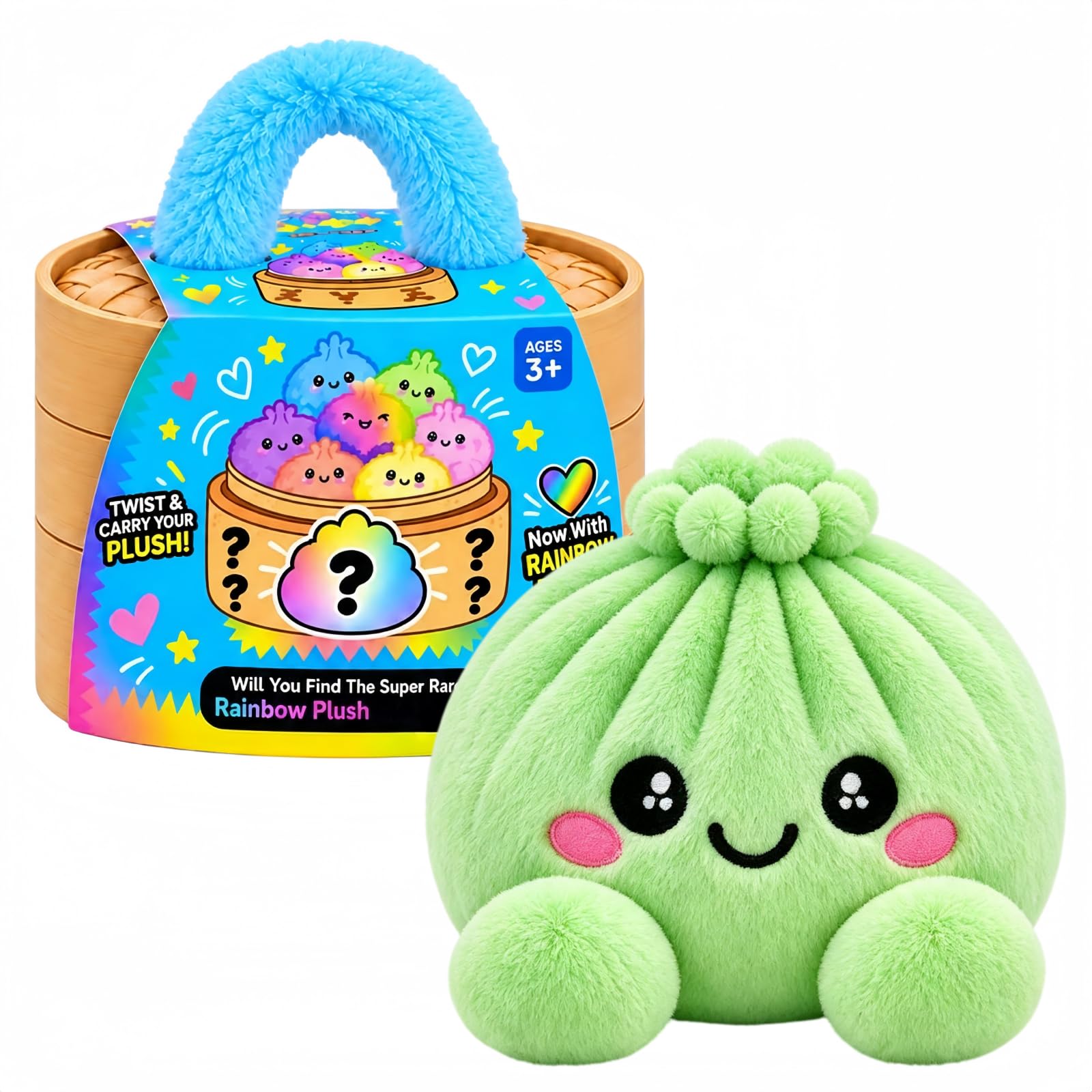 Plush Dumpling Mystery Squishy Bao Bun with Steamer Blind (Green)