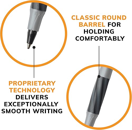 Miniatura 7 de BIC Round Stic Grip Xtra Comfort - Bolígrafos negros, punta media (0.047 pulgadas), paquete de 12 unidades, bolígrafos de escritura perfectos con