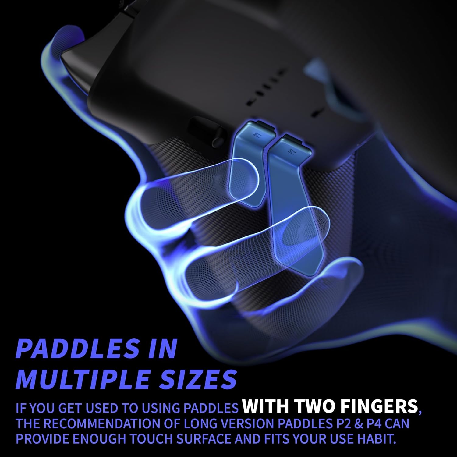 eXtremeRate Magnetic Stainless Steel D-Pads + 6 in 1 Replacement Interchangeable Back Paddles for Xbox One Elite & Elite Series 2 Controller - Metalic Neptune Blue