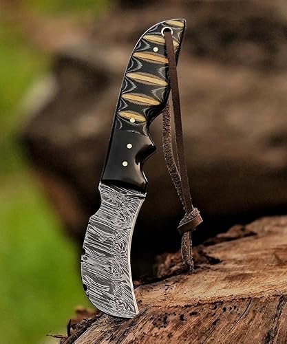 Miniatura 115 de Cuchillo de acero hecho a mano con funda de cuero, cuchillo utilitario resistente, cuchillo de electricista para desollar alambre para profesional