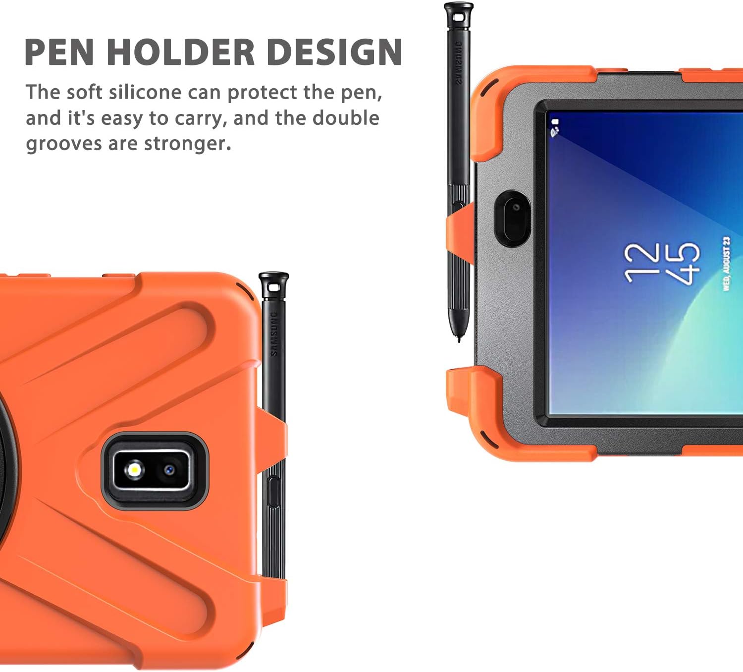 for Samsung Galaxy Tab Active2 8.0 T390/T395/T397 Case,Three-in-one Shatter-Resistant Shell, Drop-Proof, Dust-Proof, Shock-Proof,360 Degree Rotating Multi-Function Grip Bracket