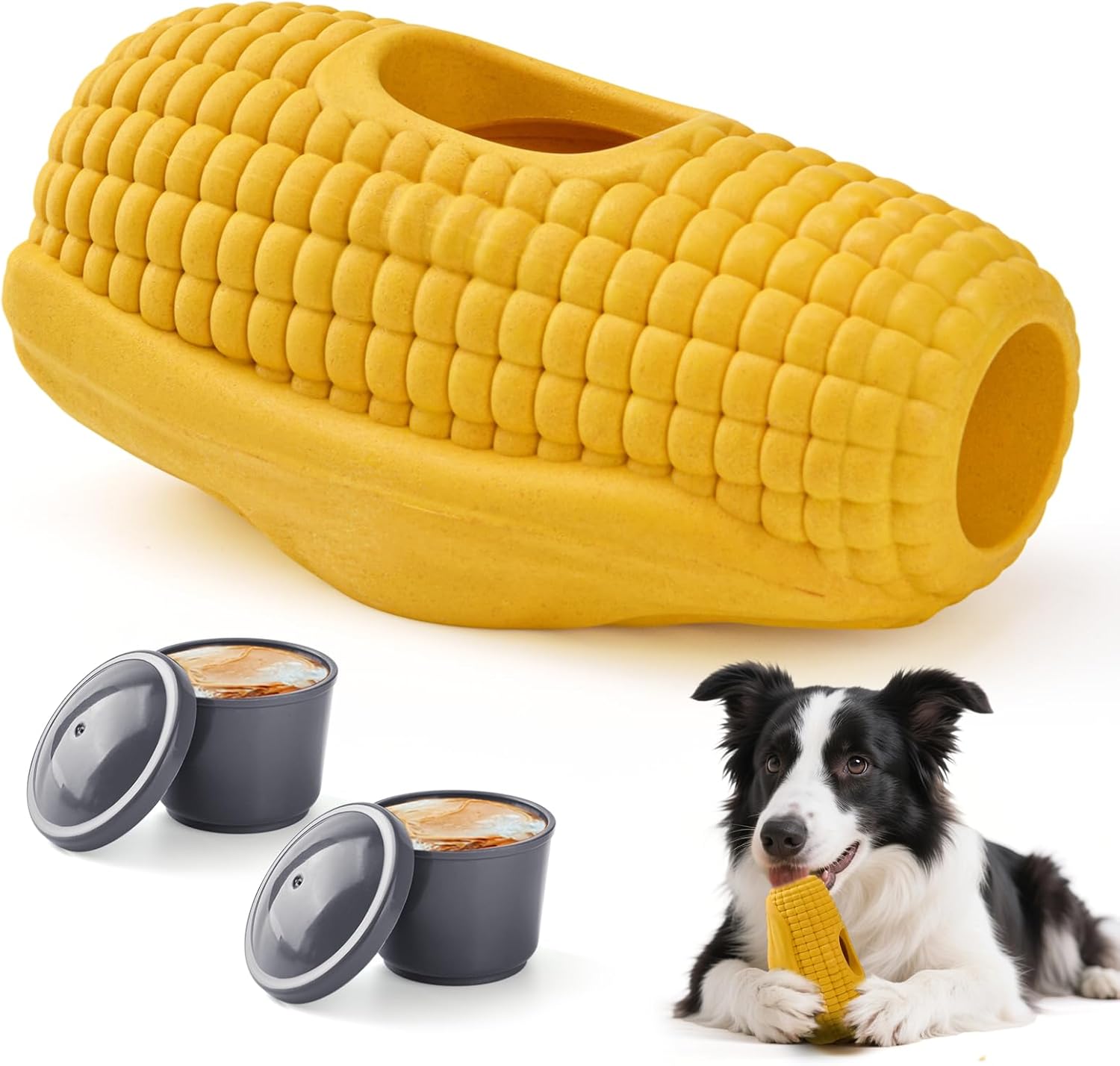 LIFLIX Dog Frozen Treat Toys, Dog Enrichment Toys, Interactive Dog Toys for Large Dogs, Indestructible Dog Toys to Keep Them Busy, Corn Shape