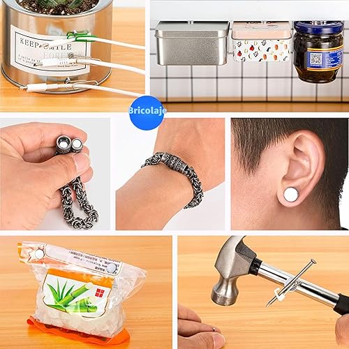 Miniatura 6 de DIYMAG Imanes pequeños de tierras raras, paquete de 40, 5 tamaños, imanes de neodimio para refrigerador, bricolaje, manualidades, cocina y oficina