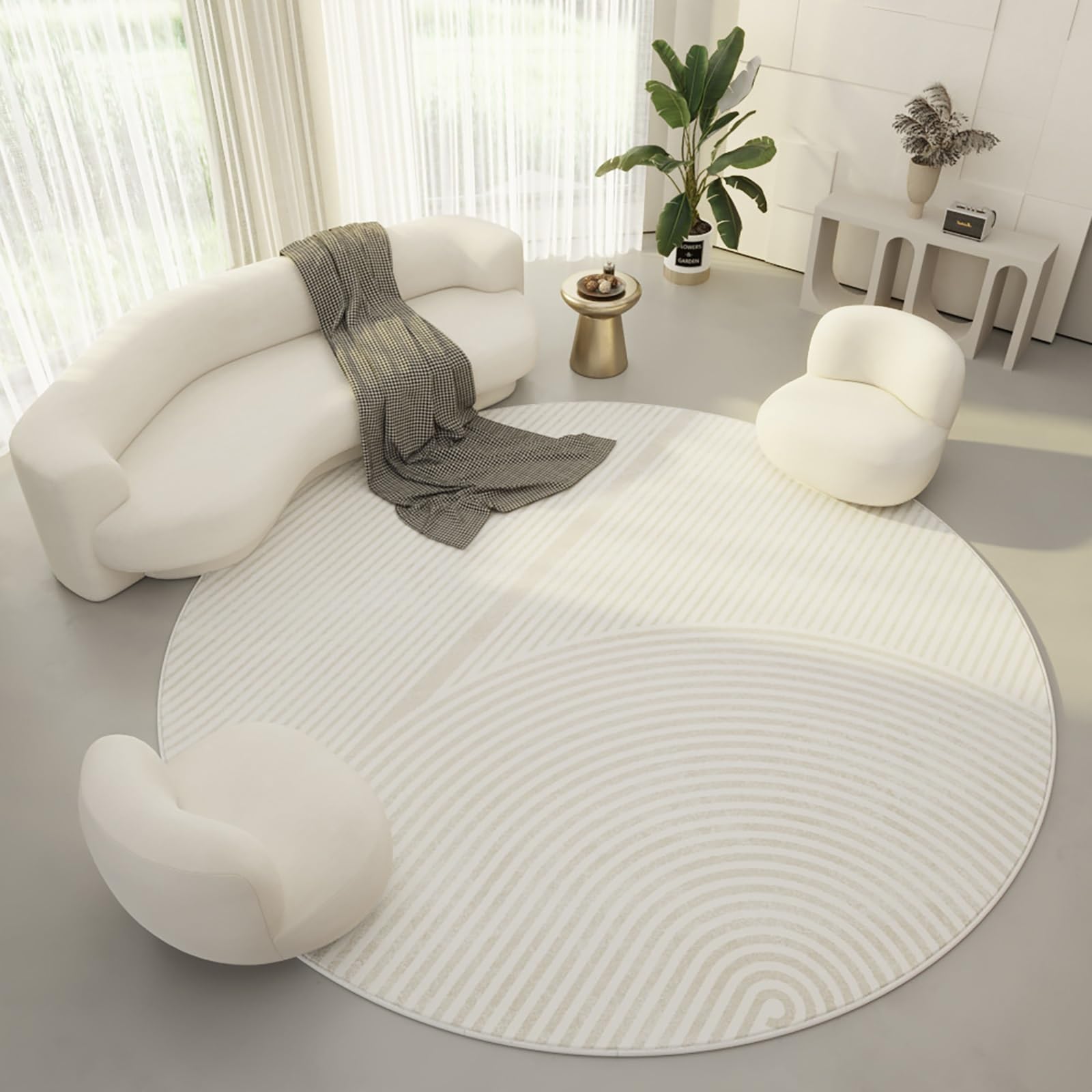 Tapis rond géométrique moderne salon chambre tapis irrégulier