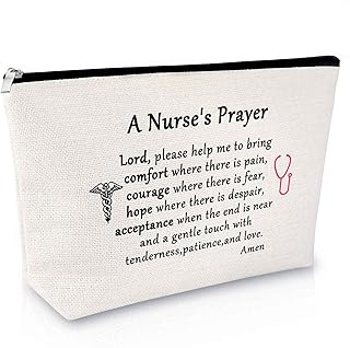 Nurse Prayer Gifts Makeup bag Religious Gifts for Women Nursing Graduation Gifts Inspirational Gifts for Nurse Cosmetic Bag Graduation Gifts for Her Travel Cosmetic Pouch
