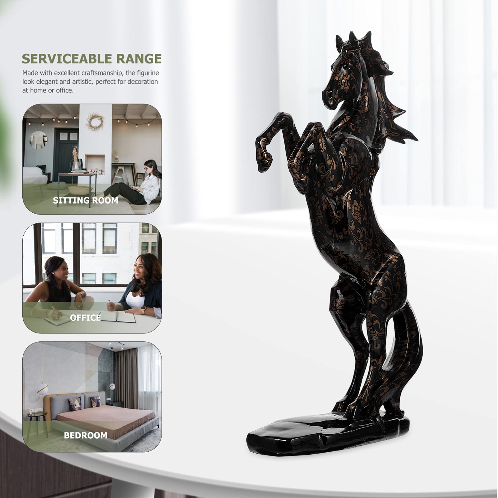 Amazon.co.jp: ledmomo 馬の置物 跳ね馬 風水 開運 樹脂置物