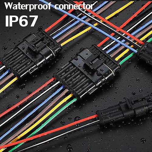 Miniatura 2 de Conector de 4 pines impermeable, conector eléctrico de automóvil de 4 pines, con cable 16 AWG marino para automóvil, camión, barco, motocicleta y
