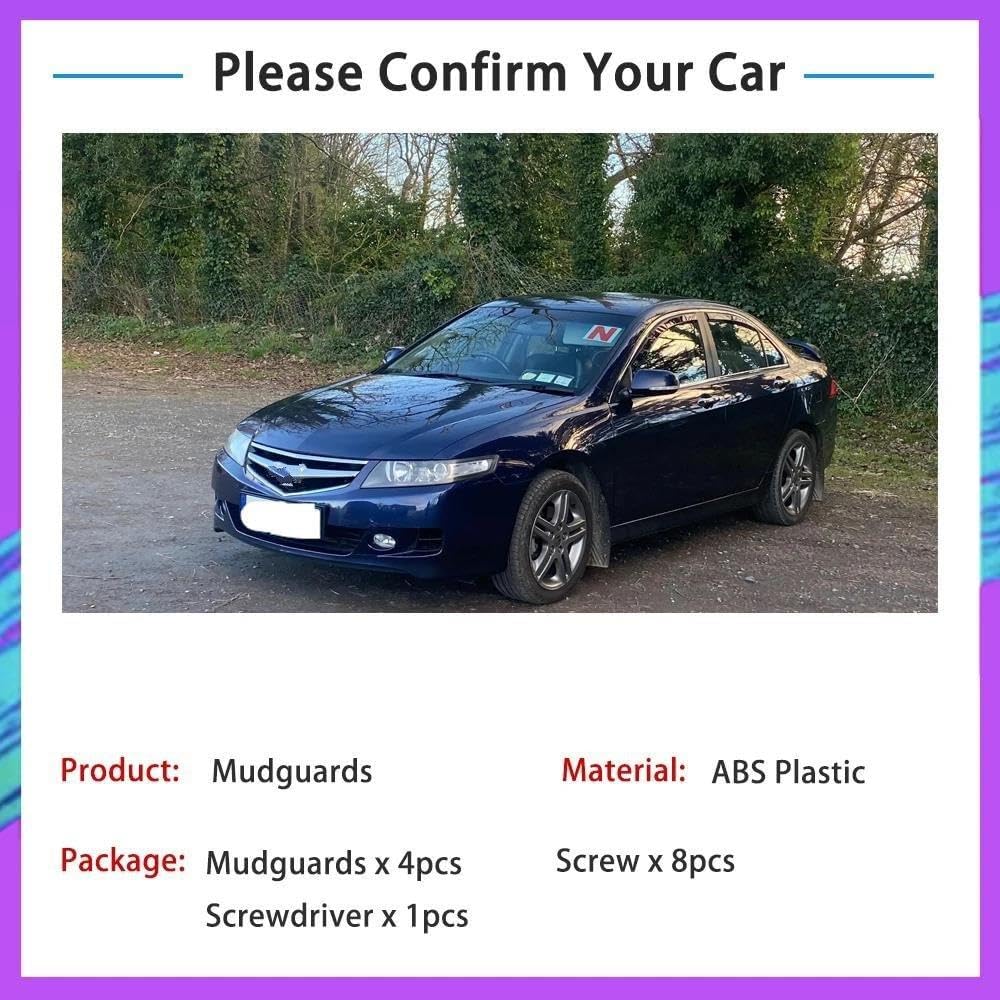 Auto Parts Car Mud Guards for Accord MK7 7th Gen 2003~2007 Anti-Splash Wheel Muds MudFlaps Fender Splash Mudguards Accessories