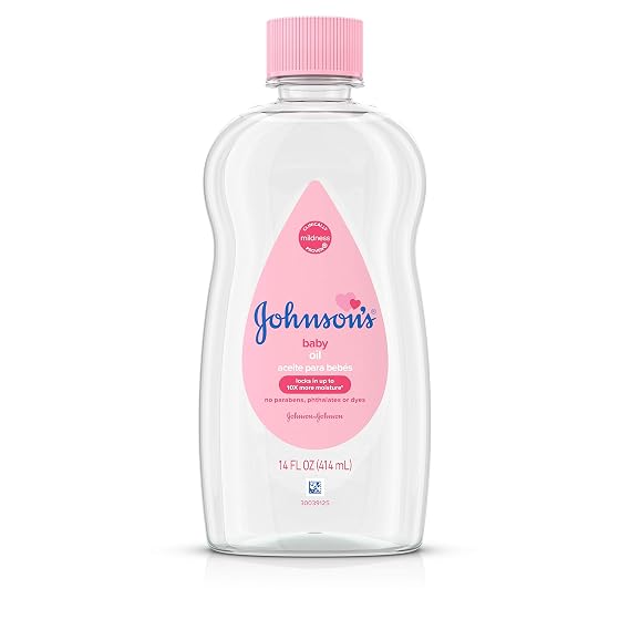 Johnson & Johnson Baby Oil Pure Mineral Oil to Prevent Moisture Loss Original fl, 14 Fl Oz, (Single Pack)