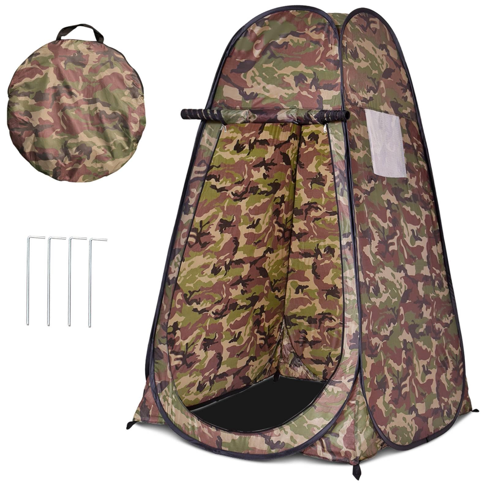 Pop Up Shower Tent, Portable Instant Camping Privacy Toilet Tent with Mesh Windows, Zippered Door & Carry Bag, Outdoor Bathroom Changing Room Tent Shelter for Fishing Hiking
