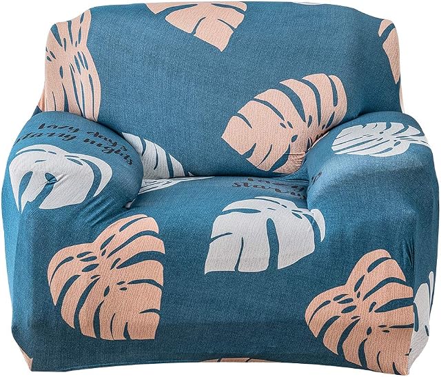 Yeahmart Sofa Cover 1 2 3 Seater Sofa Slipcovers Printed Stretch Couch Cover Polyester Spandex Furniture Protector Cover (1 Seater, Pattern #Leaf)