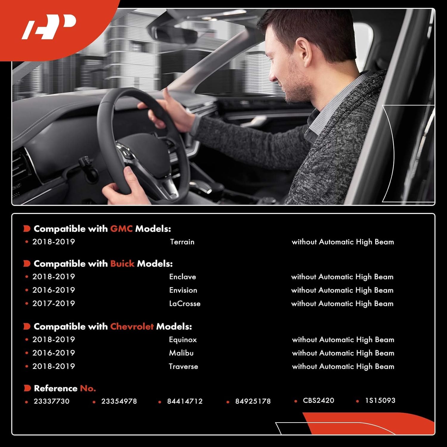 A-Premium Floor Mounted Headlight Dimmer Switch Compatible with Chevrolet Equinox/Traverse 2018-2019, Malibu 2016-2019 & GMC Terrain 2018-2019 & Buick Enclave 2018-2019, LaCrosse 2017-2019, Envision