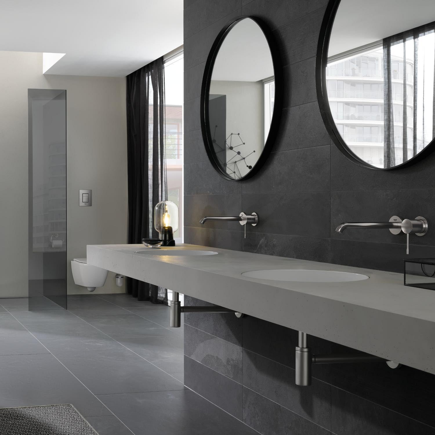 GROHE Essence Mitigeur Lavabo, Encastré, 2 trous mural, Taille M, chrome, 19408001 (Import Allemagne)