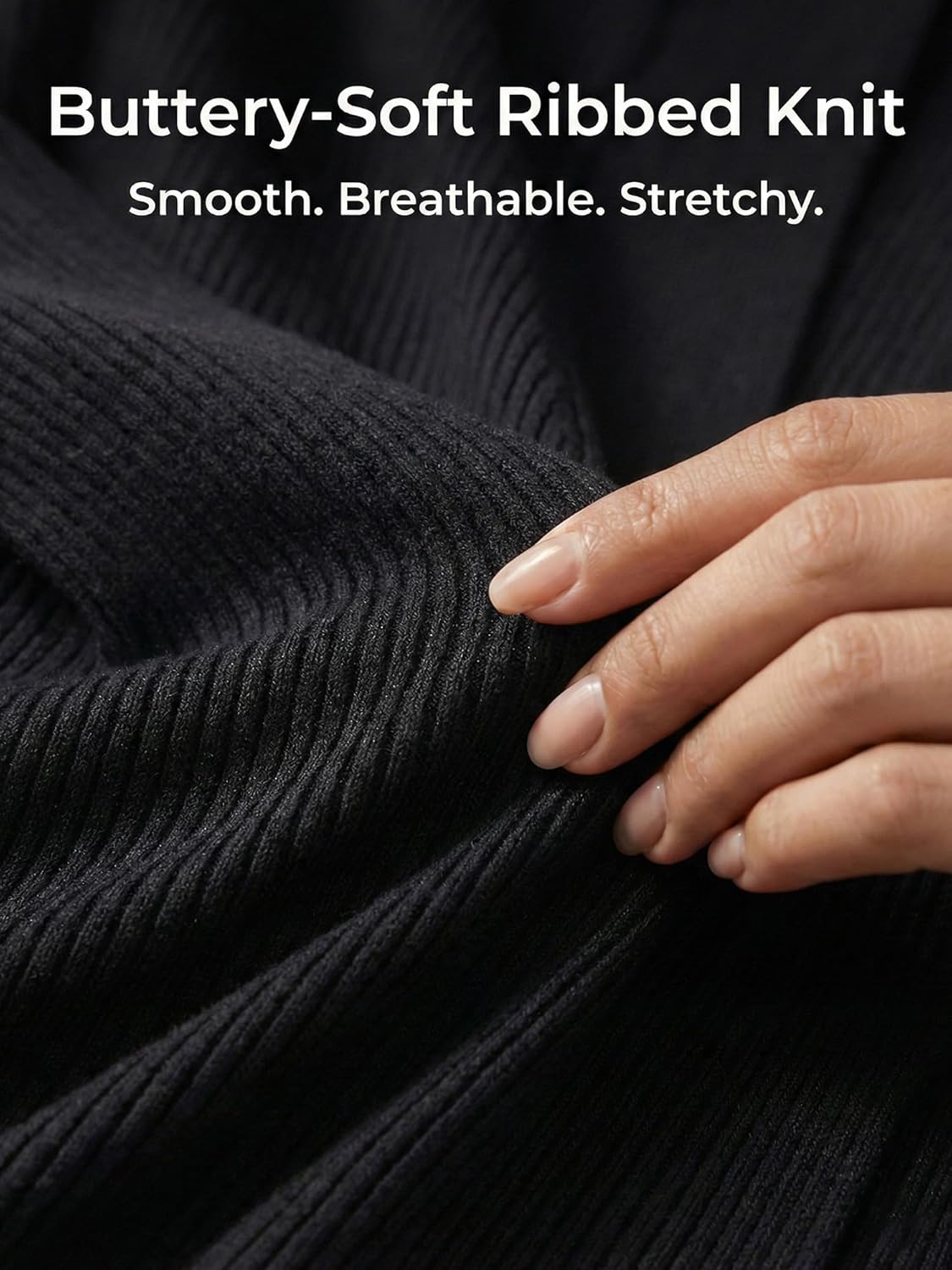 Women's Draped Open Front Cardigan, Soft Ribbed Knit Long Sleeve Irregular Hem All-Season Outerwear - Image 5