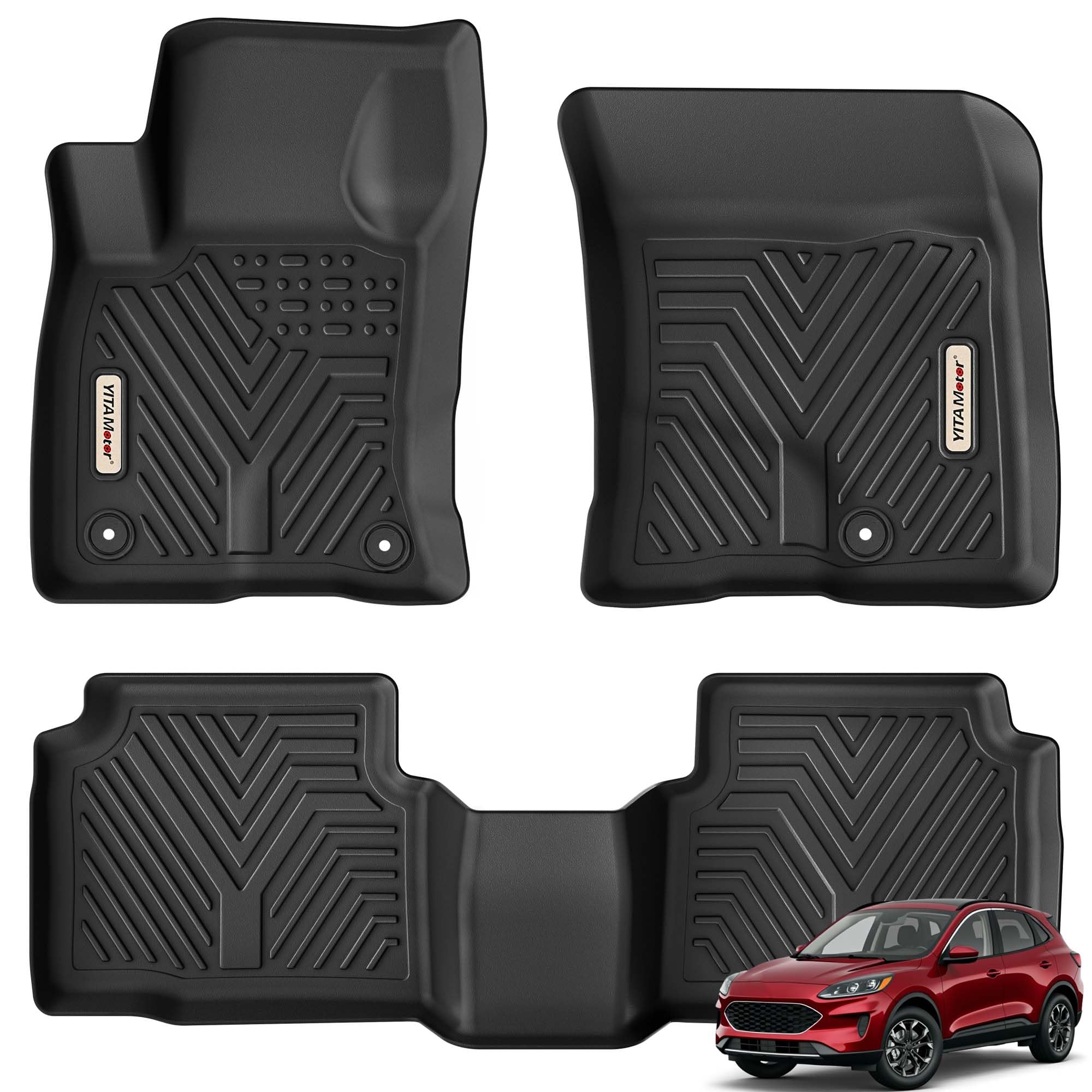 YITAMOTOR Floor Mats Compatible with 2020-2025 Ford Escape (NO Hybrid), Custom Fit Floor Liners 1st & 2nd Row All Weather Protection
