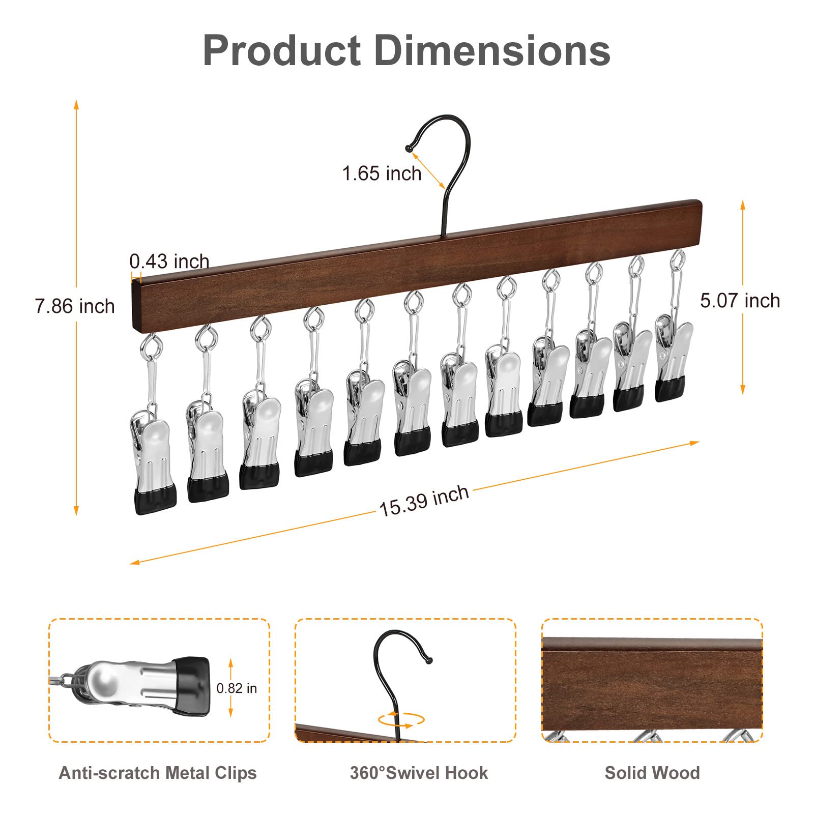 TOPIA HANGER CT79B Tank-Top-Kleiderbügel, 8 Ebenen, 2 Stück – Platzsparender Schrankorganizer Für BHs, Sporttops & Mehr