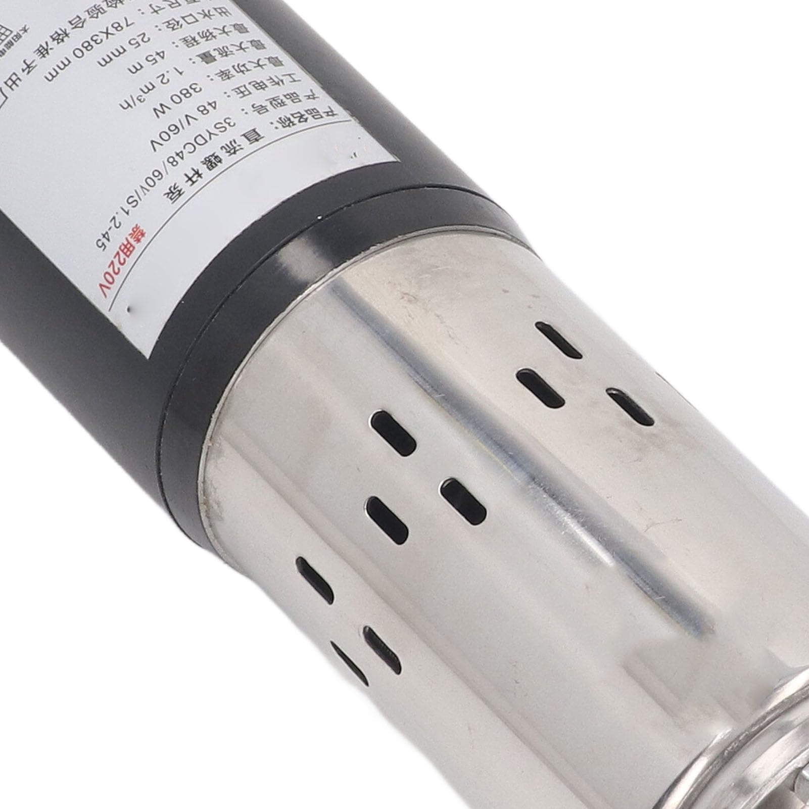 Cocoarm Bomba Solar CC, Bomba Sumergible de Tornillo de Acero Inoxidable 48 V 60 V 380 W 45 M Elevación 1,2 M³ H Salida de 1 Pulgada Barril de Motor de Hierro Fundido para Granja de Estanques de