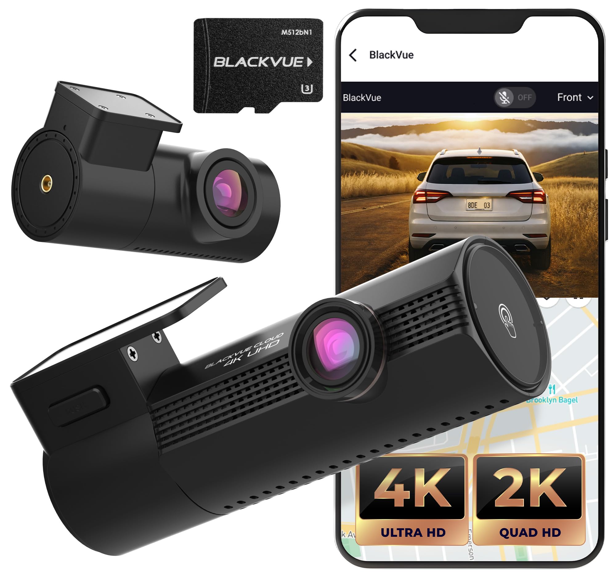 BlackVue Elite 9 4K 2K Dash Cam Front and Rear, Dual HDR STARVIS 2, Power Saving Parking Mode, Free Hardwire Cable & SD Card, Supports up to 1TB, 2.4/
