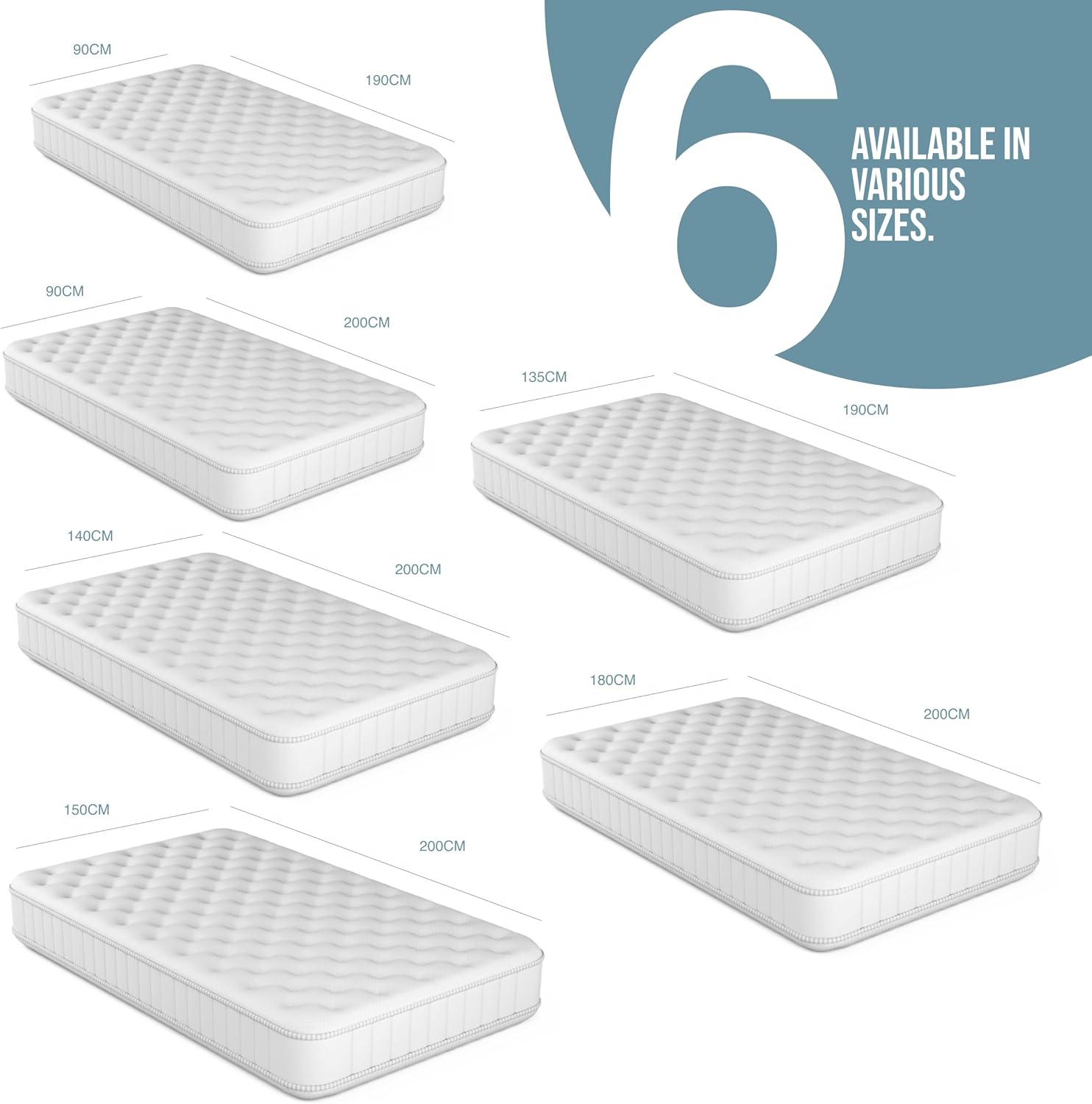 2 Pack Waterproof Mattress Protector Fitted, Breathable Microfiber Mattress Topper Cover Sheet, Washable Bed Cover Pad, Moisture Wicking, Non Noisy, Bedding, 90x200 cm, White, Single