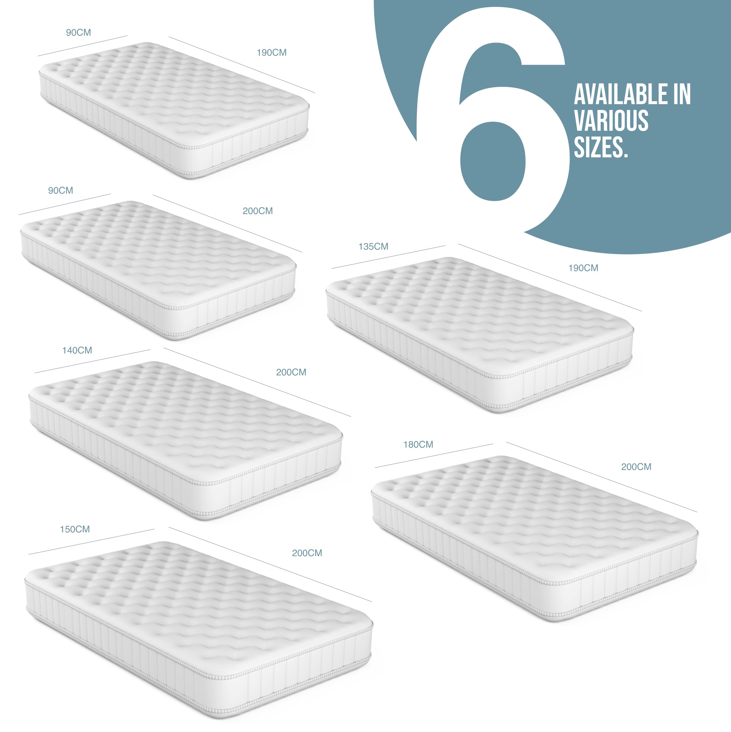 Home Sense 2-pack waterdichte matrasbeschermer, ademend microvezel matrasbeschermer, wasbaar bedovertrek, vochtafvoerend, niet luidruchtig, beddengoed, 90x200 cm, wit, eenpersoons