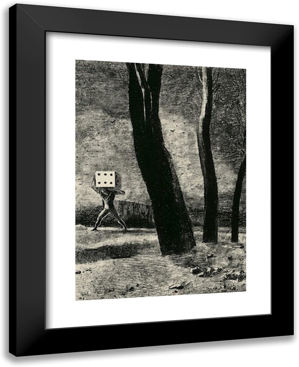 ArtDirect Redon, Odilon 19x24 Gold Ornate Framed Art Print with Double Matting Titled: The Gambler