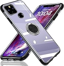Google Pixel 5A 5G Case with Ring, Ring, Transparent, Flexible, TPU, Shockproof, US Military Mil-Spec, Strap Hole, Thin, Lightweight, Anti-Scratch, Protective Cover, Durable, Slim, Google Pixel 5A, 5G Cover (Clear/Black) Q40-YX-P5A-5G-HEI