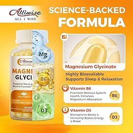 2pack Magnesium Supplement Softgels, Easy Absorption Magnesium Glycinate 400mg with Vitamin B6,D3, High Bioavailability Magnesium for Sleep & Calm Support, Nervous, Muscle & Bone Health,360count