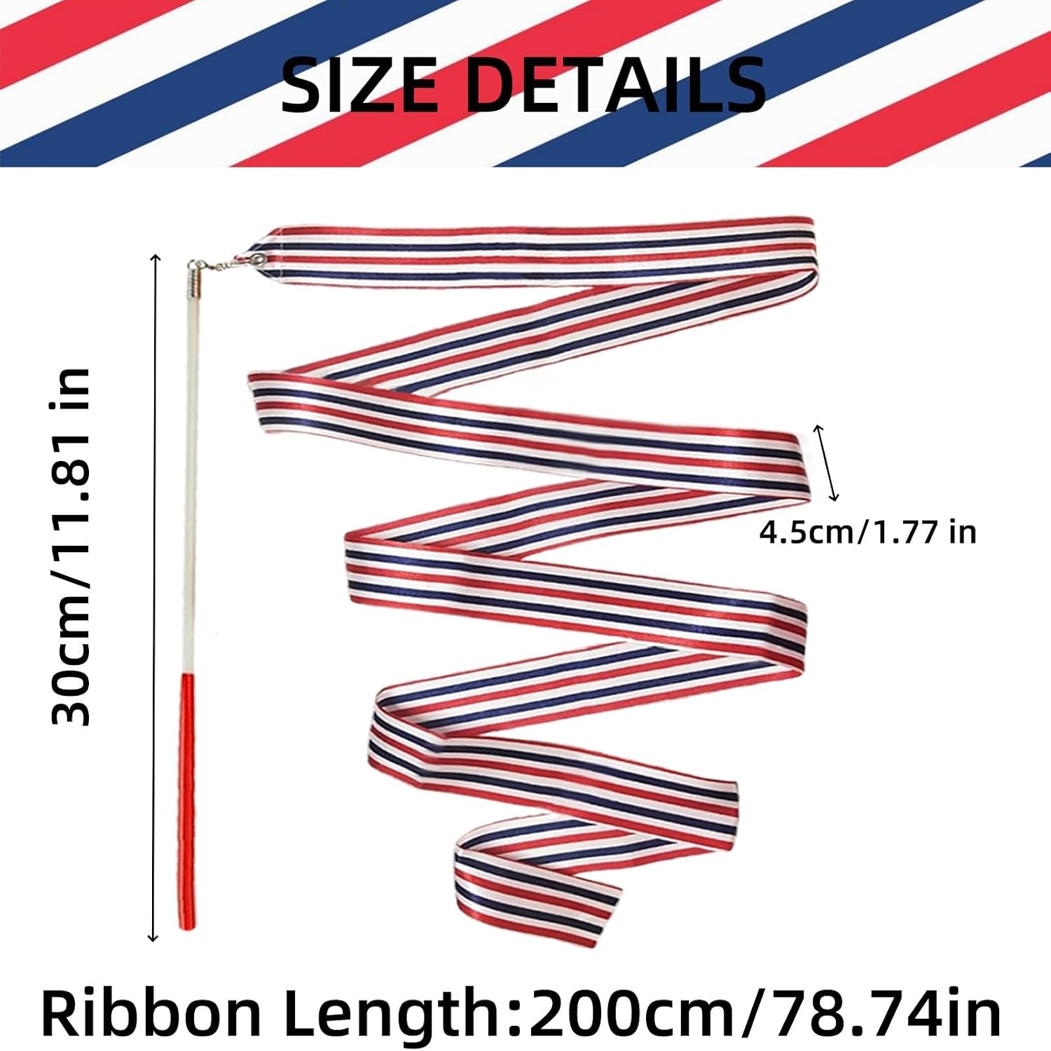 YANMIN 4th of July Party Favors 24pcs Dance Ribbon Wand for Kids 4-8 8-12 Forth of July Party Streamers Decorations Supplies Independence Day Party Carnival Class Outdoor Games Goodie Bag Stuffers