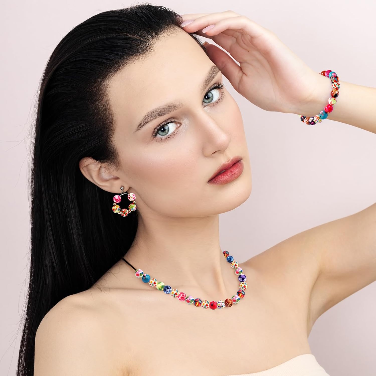 100 PCS 10mm Resin Beads Bulk for Bracelet Making Kit, Leopard Print Round Loose Beads for Jewelry Earring Necklace Rings Art Craft DIY Projects - Image 7