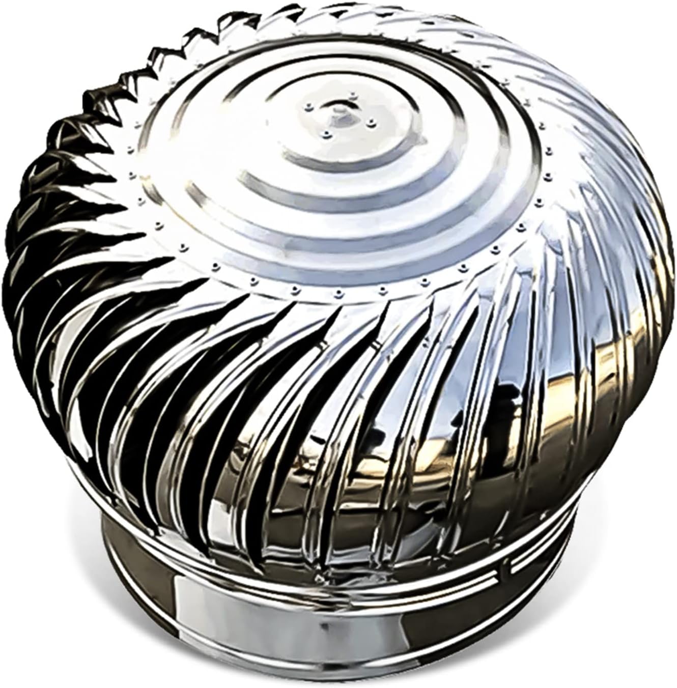 Roof Ventilator,Ventilation Chimney Cowl,(100-500Mm) Stainless Steel Vent Cowl Rotating Spinner Anti-Downdraught,for Chimneys and Exhaust Vents Chimney Pots,with Fixed Feet,100mm