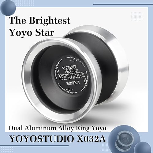 Miniatura 4 de YOYOSTUDIO Yoyo Yoyos profesionales bimetálicos con doble anillo de aleación de aluminio, trucos profesionales yoyos para adultos, yoyo bimetálico