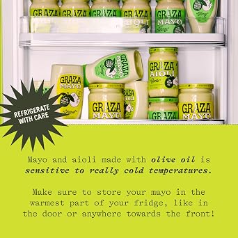 Graza Garlic Aioli Dip Sauce in Squeeze Bottle - 100% Olive Oil Mayonnaise Aioli with Real Chopped Garlic - Made with Cage Free Eggs & Free from Seed Oils - Zesty Garlicky Mayo Spread & Dipping Sauce