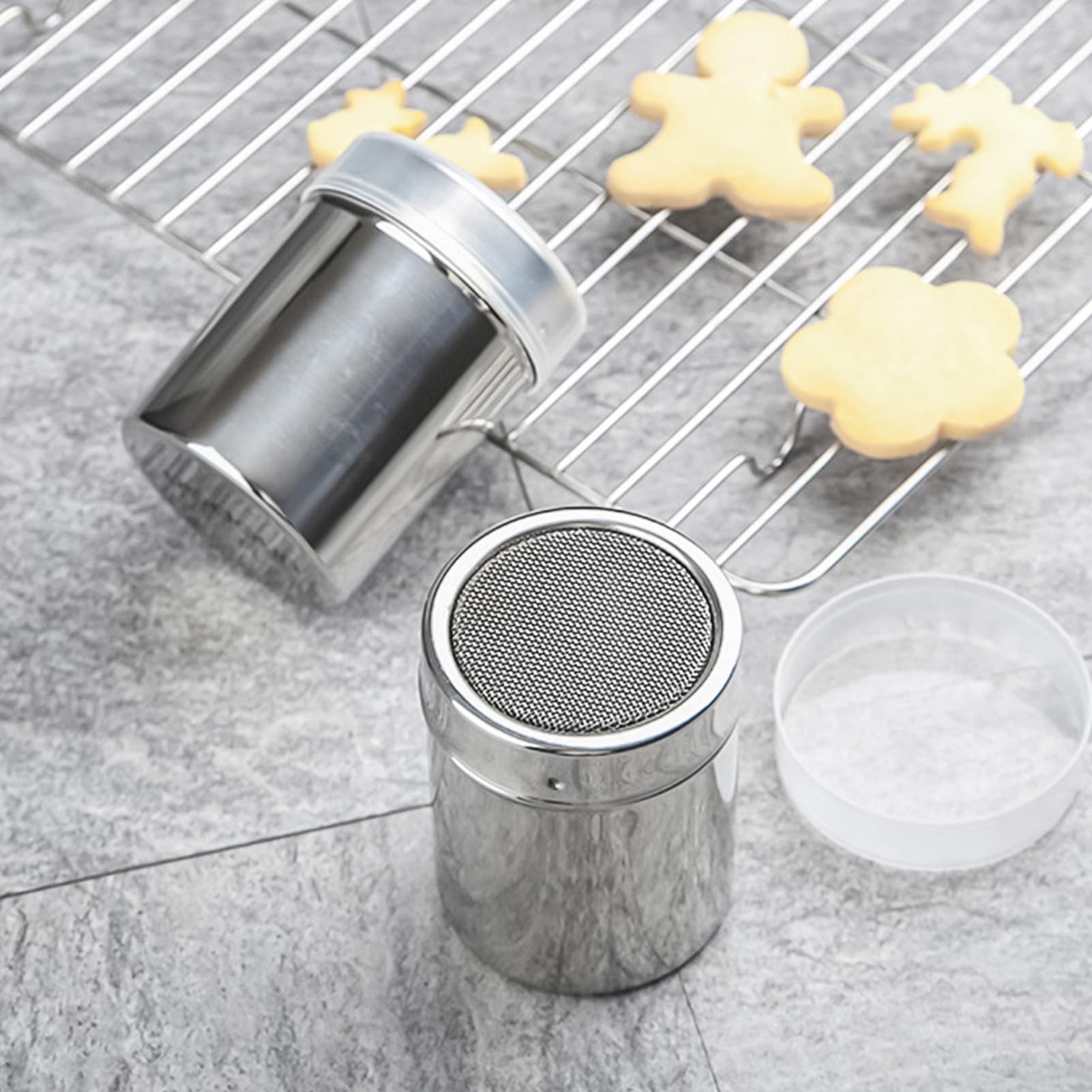 Icing Powder Shaker Adeeing Stainless Steel Fine Mesh Shaker Icing Sugar Powder Matcha ...