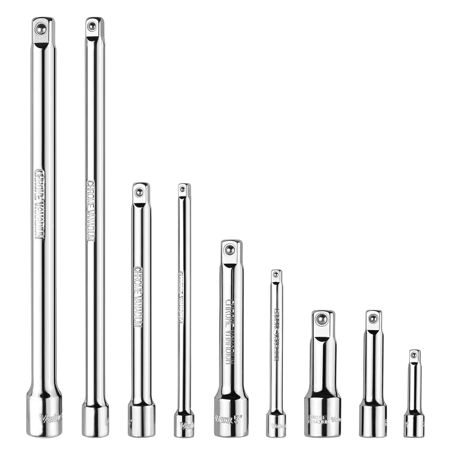 VALUEMAX 9 PCS Extension Bar Set, 1/4