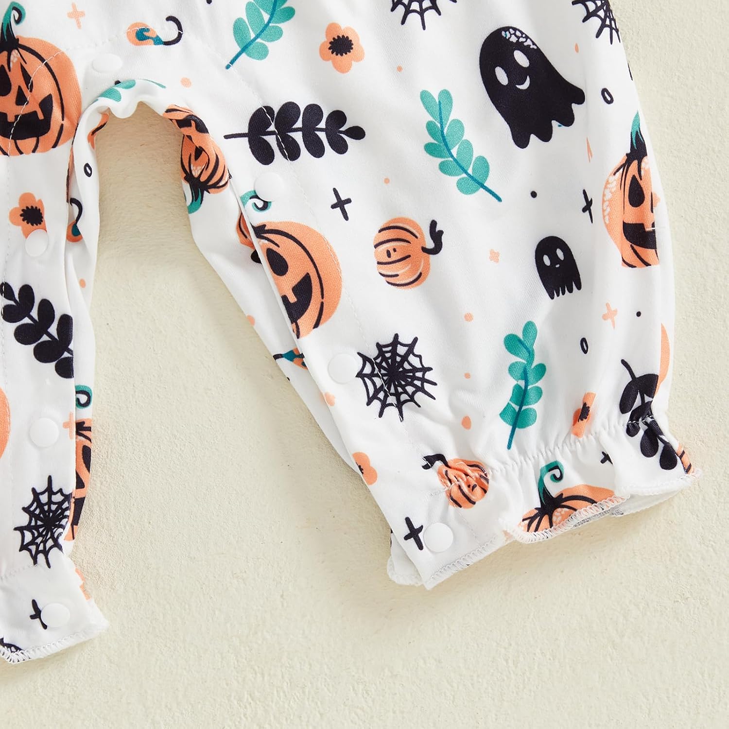 Newborn Infant Baby Girl Clothes Print Ruffle Jumpsuit Romper Bodysuit Halloween Thanksgiving Christmas Outfits - Image 9