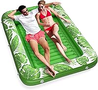 Vista 25 de Jasonwell Flotador de piscina inflable 4 en 1 para bronceado - Flotador de balsa para tomar el sol, juguetes, colchoneta para cama de bronceado