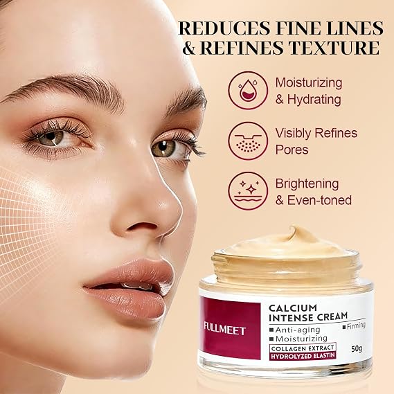 Calcium Intense Cream, Collagen Calcium Volume Cream, Upgraded Repair & Moisturizing Cream, Hydrating Deep Wrinkles on Eye, Anti-Aging & Lifting Care, 1.76 OZ