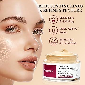 Calcium Intense Cream, Collagen Calcium Volume Cream, Upgraded Repair & Moisturizing Cream, Hydrating Deep Wrinkles on Eye, Anti-Aging & Lifting Care, 1.76 OZ